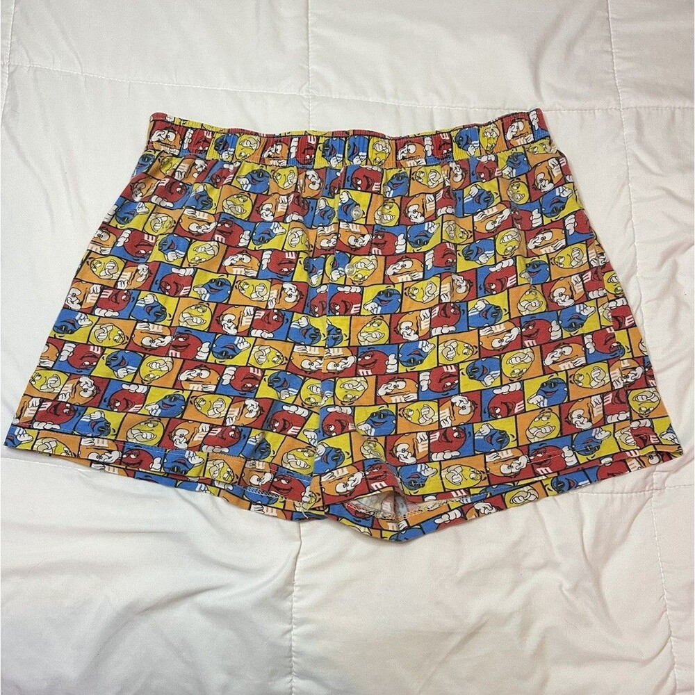Y2K M&M’s 2009 Boxer Shorts AOP Men’s L Cotton Mars Brand Multicolor Pajamas